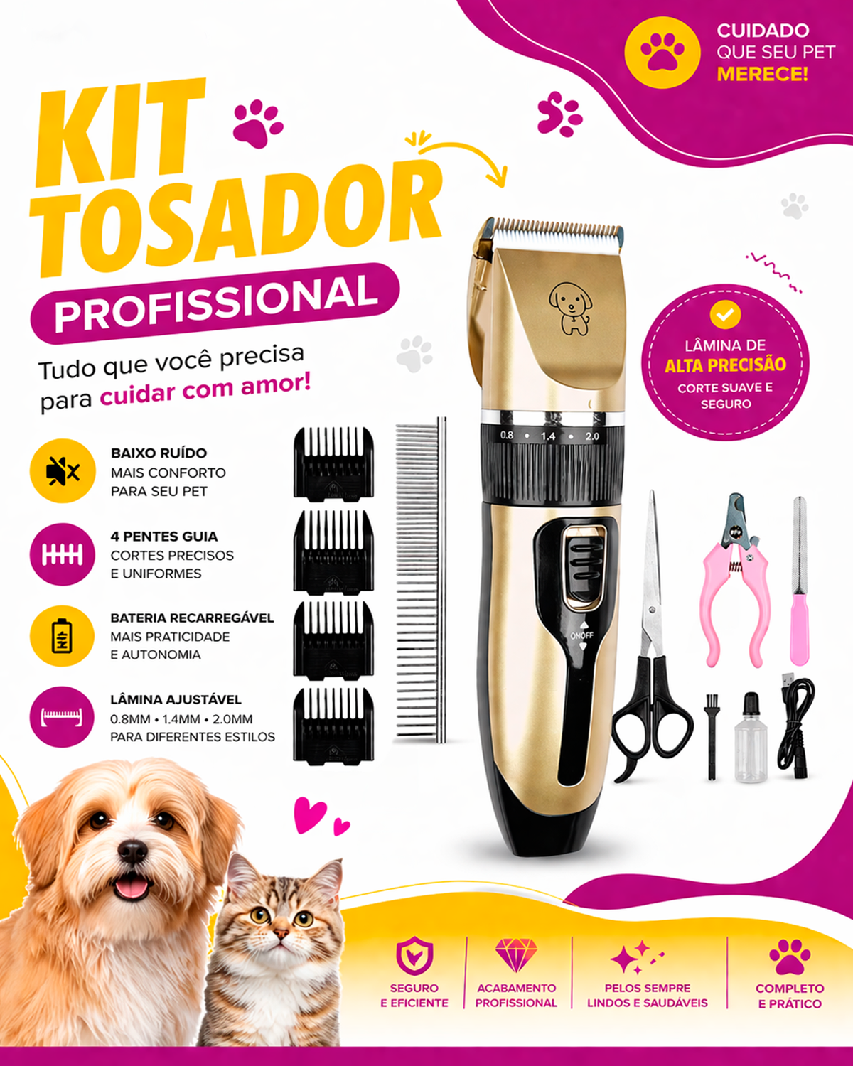 Maquina de Tosar Pet Tosquiadeira