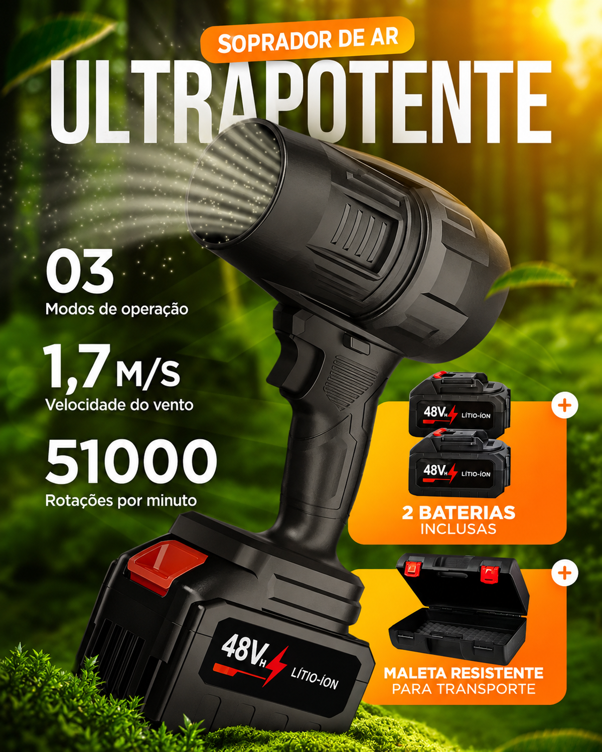 Soprador de Ar Vento Super Poderoso