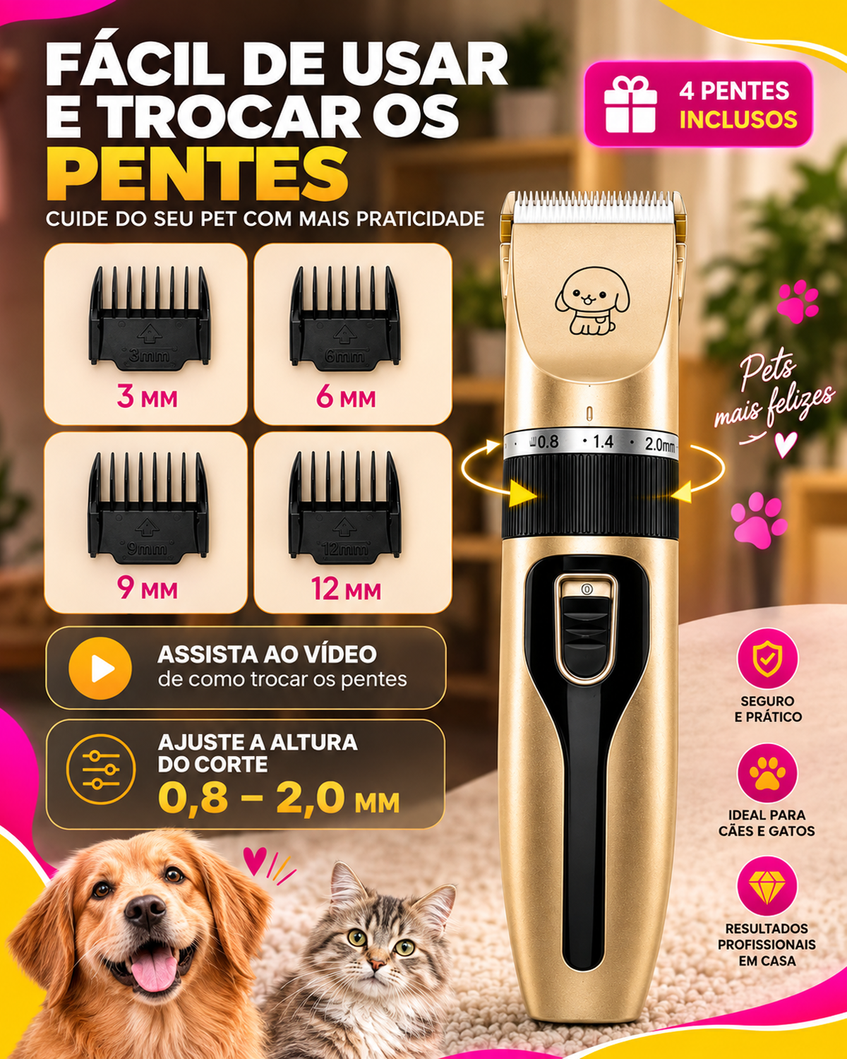 Maquina de Tosar Pet Tosquiadeira